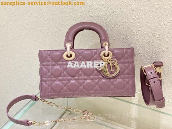 Replica Dior Lady D-Joy Bag Peony Pink Cannage Lambskin M0540O 3