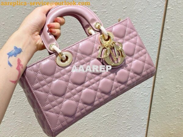 Replica Dior Lady D-Joy Bag Peony Pink Cannage Lambskin M0540O 4