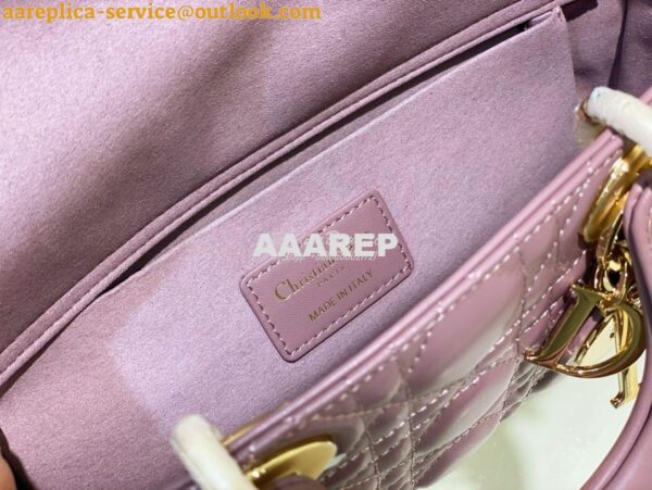 Replica Dior Lady D-Joy Bag Peony Pink Cannage Lambskin M0540O 11