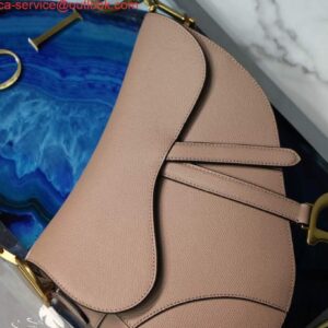 Replica Dior M0446 Dior Saddle Bag Light Pink Grained Calfskin 2