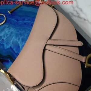 Replica Dior M0446 Dior Saddle Bag M0447 Apricot Grained Calfskin 2