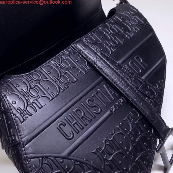 Replica Dior M0446 Dior Saddle Bag M0447 Apricot Grained Calfskin Black Pinter logo 6