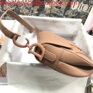 Replica Dior M0446 Dior Saddle Bag M0447 Apricot Grained Calfskin with Apricot Hardware 2