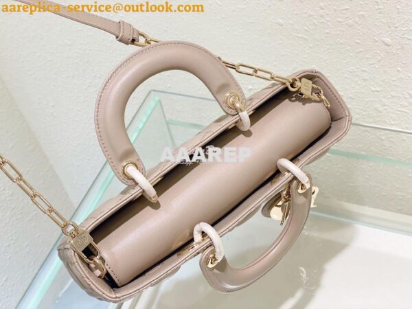 Replica Dior Lady D-Joy Bag Sand Beige Cannage Lambskin M0540O 8