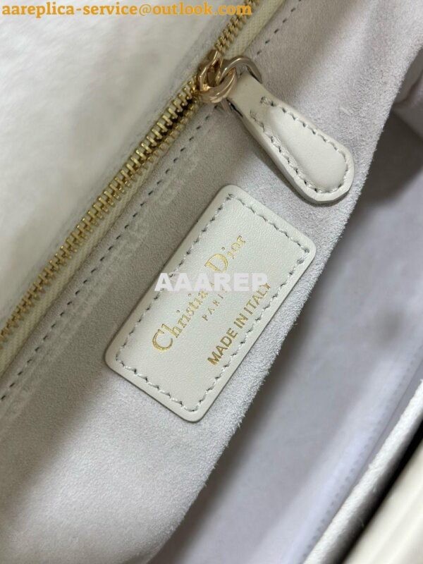 Replica Dior Lady Dior Flap Cover Medium Latte Cannage Lambskin with R 10