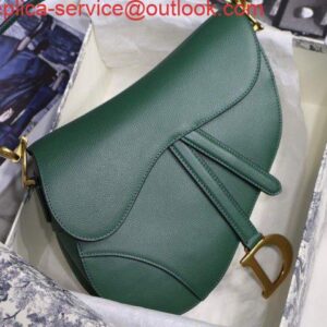 Replica Dior M0446 Dior Saddle Bag M0447 Green Grained Calfskin