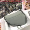 Replica Dior M0446 Dior Saddle Bag M0447 Grey Grained Calfskin