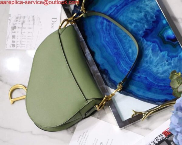 Replica Dior M0446 Dior Saddle Bag M0447 Light Green Grained Calfskin 6