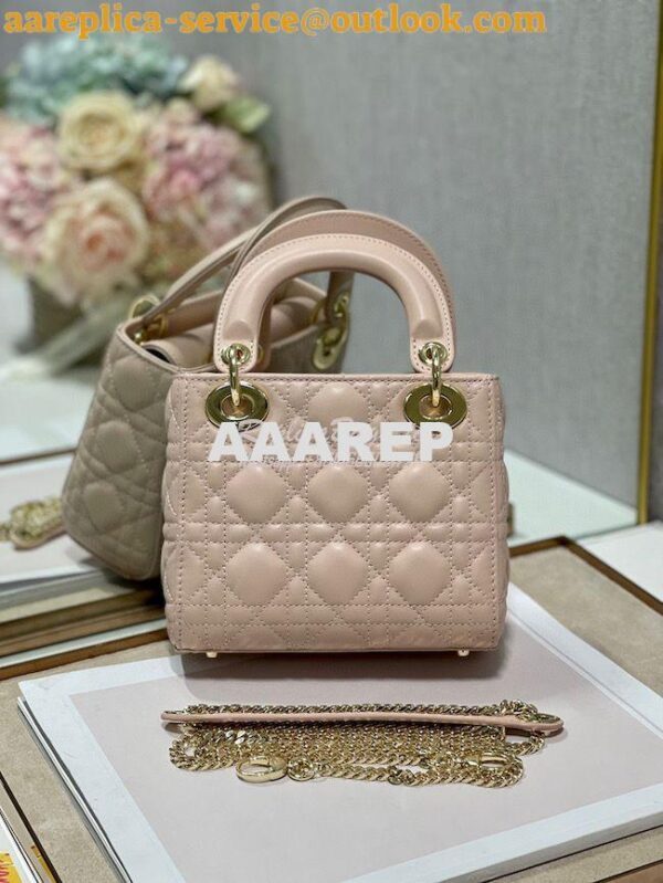 Replica Dior Lady Dior in Baby Pink Lambskin 12