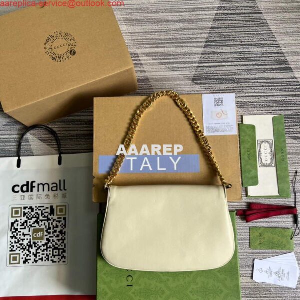 Replica Gucci 699268 Gucci Blondie shoulder leather bag White 4