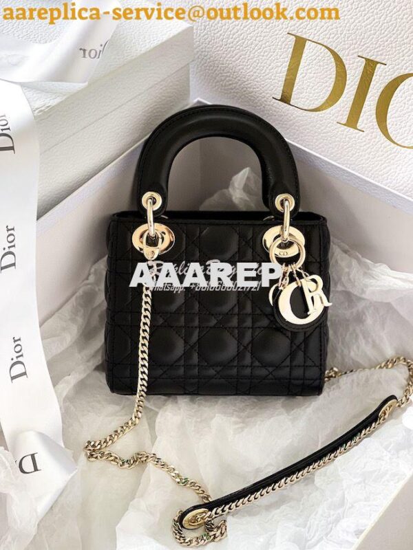 Replica Dior Lady Dior in Black Lambskin 3