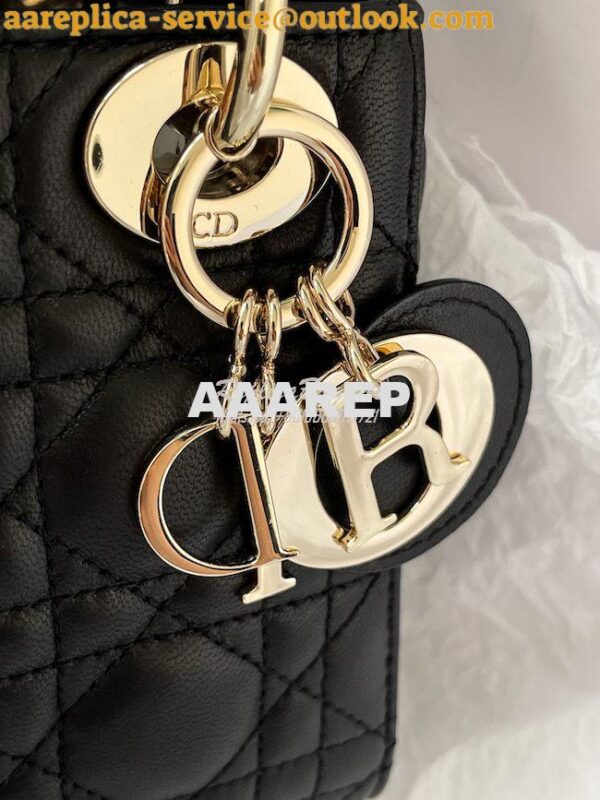 Replica Dior Lady Dior in Black Lambskin 5