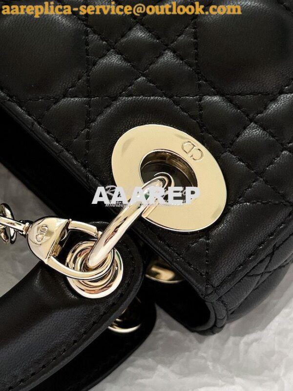 Replica Dior Lady Dior in Black Lambskin 7