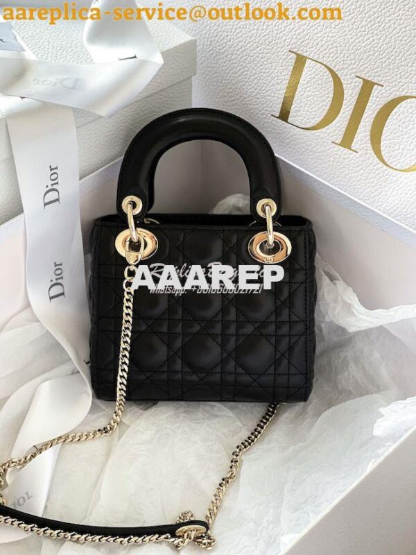 Replica Dior Lady Dior in Black Lambskin 8