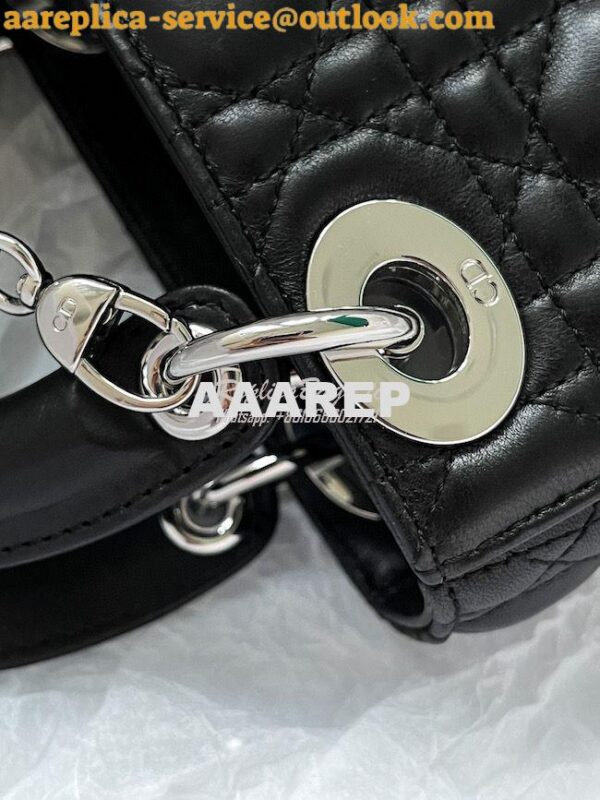 Replica Dior Lady Dior in Black Lambskin 16