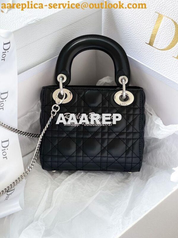 Replica Dior Lady Dior in Black Lambskin 18