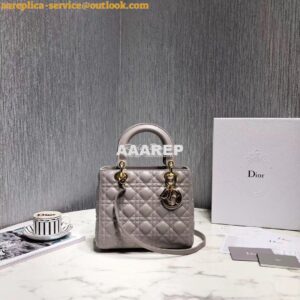 Replica Dior Lady Dior in Grey Lambskin