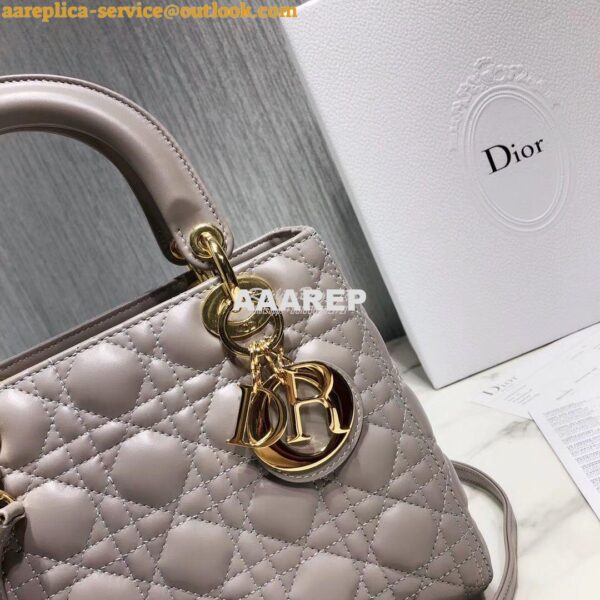 Replica Dior Lady Dior in Grey Lambskin 5