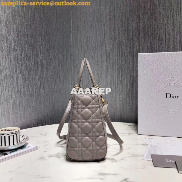 Replica Dior Lady Dior in Grey Lambskin 6