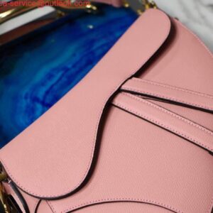 Replica Dior M0446 Dior Saddle Bag M0447 Pink Grained Calfskin