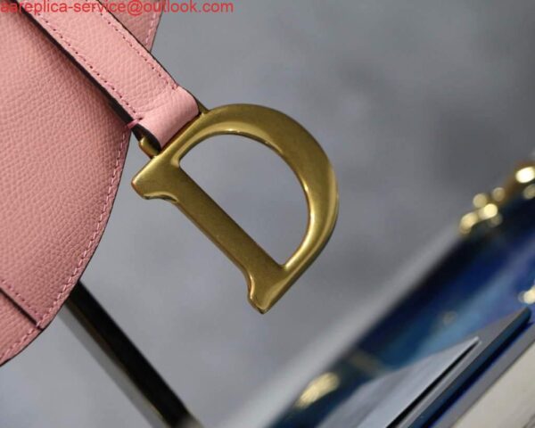 Replica Dior M0446 Dior Saddle Bag M0447 Pink Grained Calfskin 2