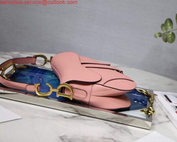 Replica Dior M0446 Dior Saddle Bag M0447 Pink Grained Calfskin 4