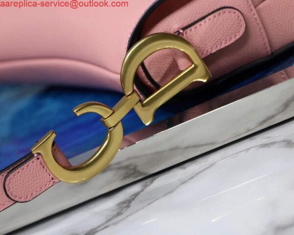 Replica Dior M0446 Dior Saddle Bag M0447 Pink Grained Calfskin 5