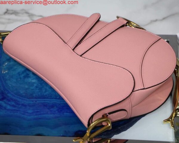 Replica Dior M0446 Dior Saddle Bag M0447 Pink Grained Calfskin 6