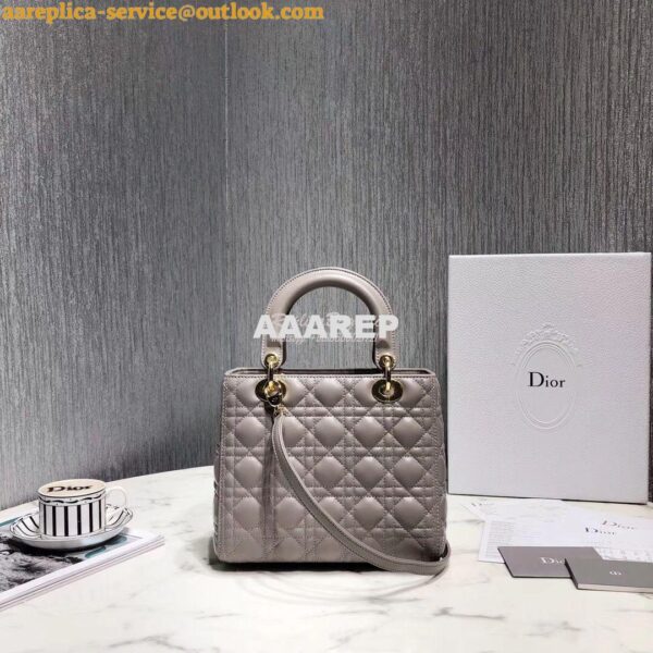 Replica Dior Lady Dior in Grey Lambskin 11