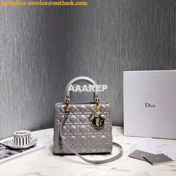 Replica Dior Lady Dior in Grey Lambskin 12