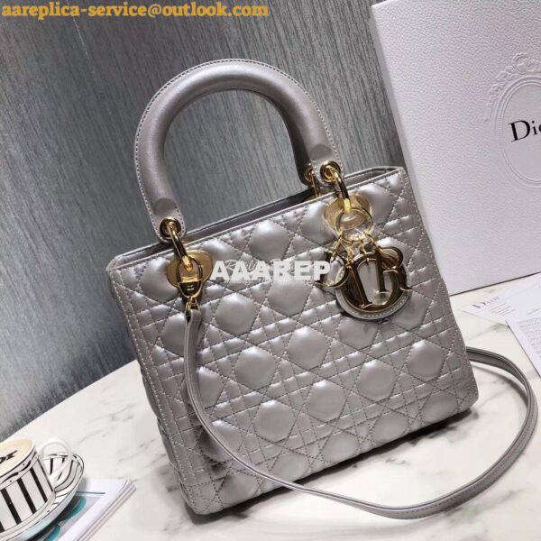 Replica Dior Lady Dior in Grey Lambskin 13