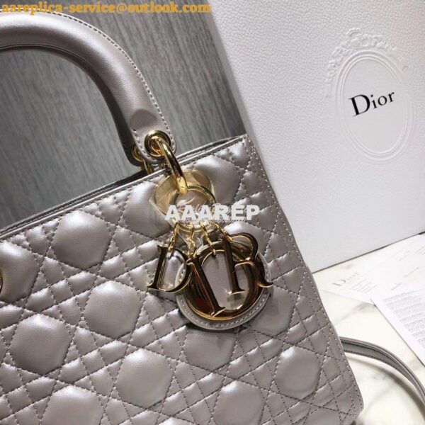 Replica Dior Lady Dior in Grey Lambskin 14