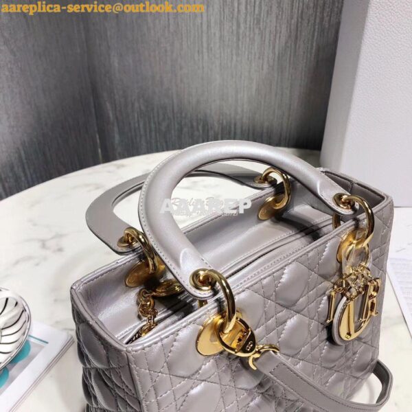 Replica Dior Lady Dior in Grey Lambskin 15