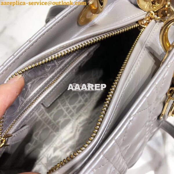 Replica Dior Lady Dior in Grey Lambskin 16