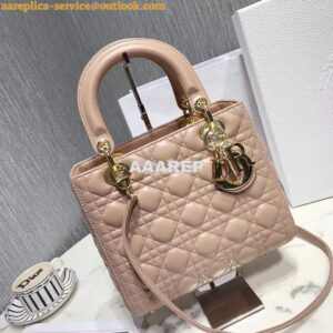 Replica Dior Lady Dior in Nude Lambskin 2