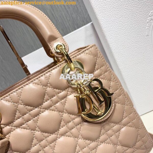 Replica Dior Lady Dior in Nude Lambskin 5