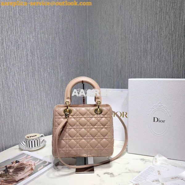 Replica Dior Lady Dior in Nude Lambskin 6