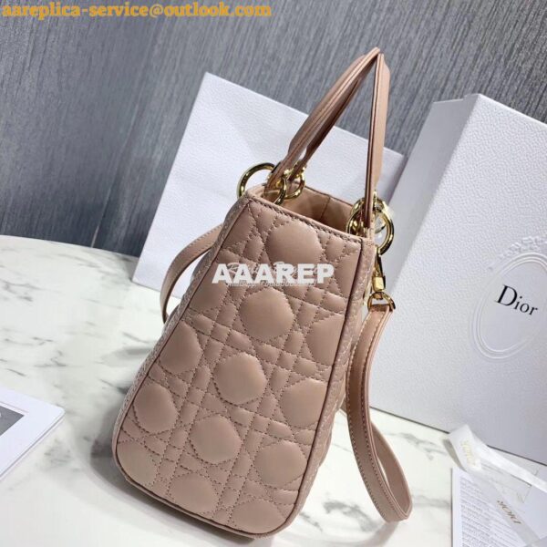 Replica Dior Lady Dior in Nude Lambskin 7