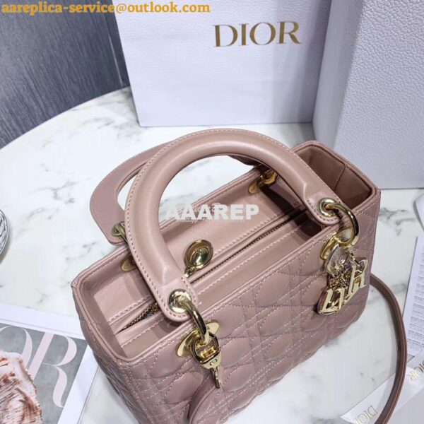 Replica Dior Lady Dior in Nude Lambskin 9