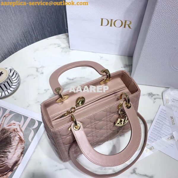 Replica Dior Lady Dior in Nude Lambskin 10