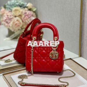 Replica Dior Lady Dior in Red Lambskin