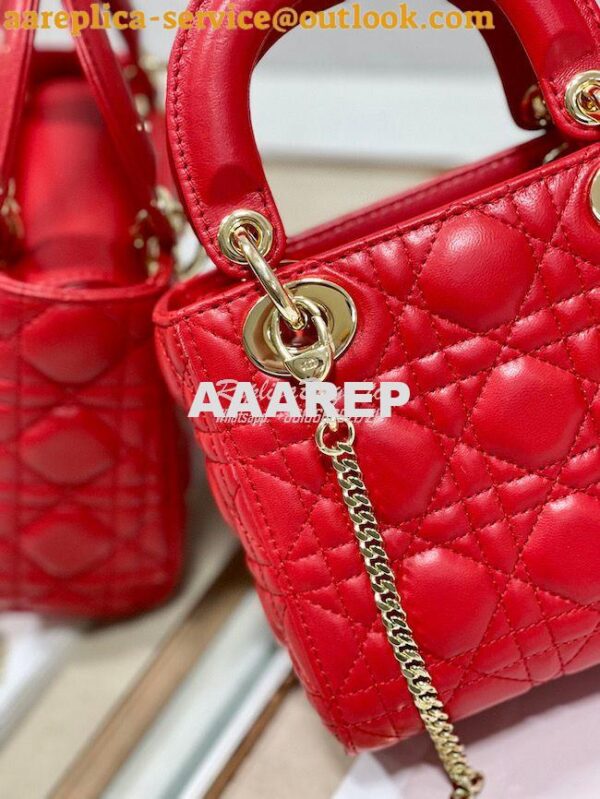 Replica Dior Lady Dior in Red Lambskin 6