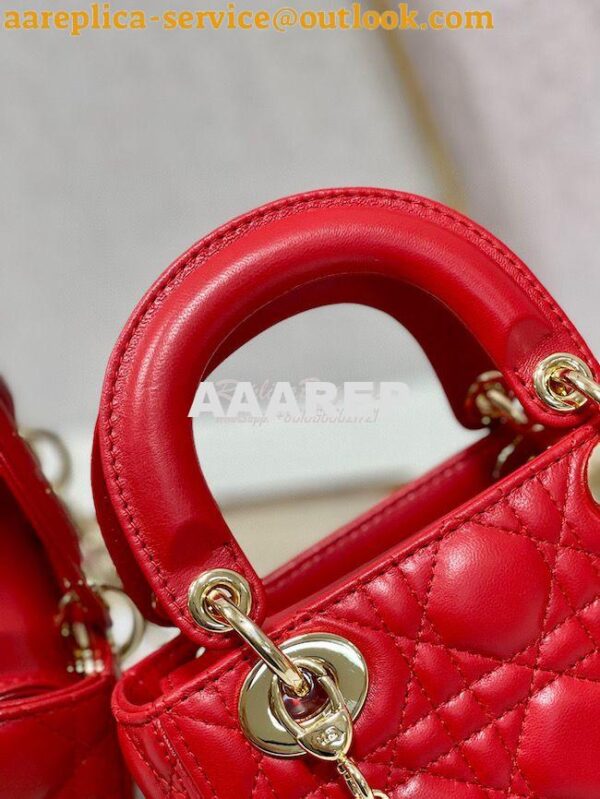 Replica Dior Lady Dior in Red Lambskin 7