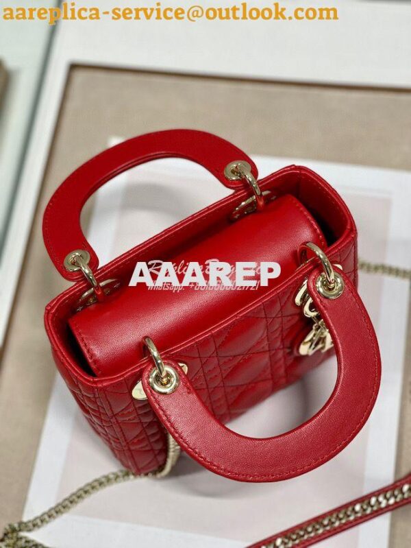 Replica Dior Lady Dior in Red Lambskin 8