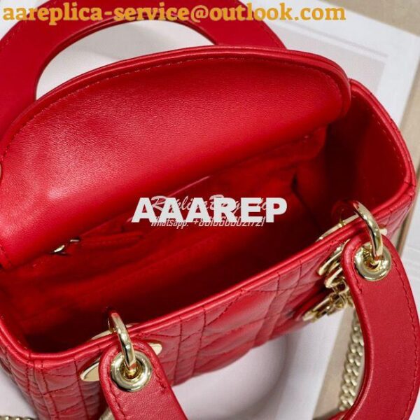 Replica Dior Lady Dior in Red Lambskin 9