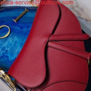 Replica Dior M0446 Dior Saddle Bag M0447 Red Grained Calfskin 2