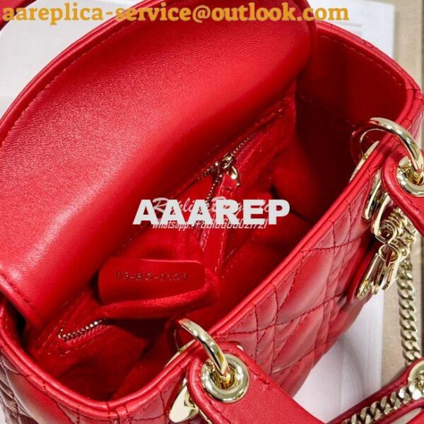 Replica Dior Lady Dior in Red Lambskin 10