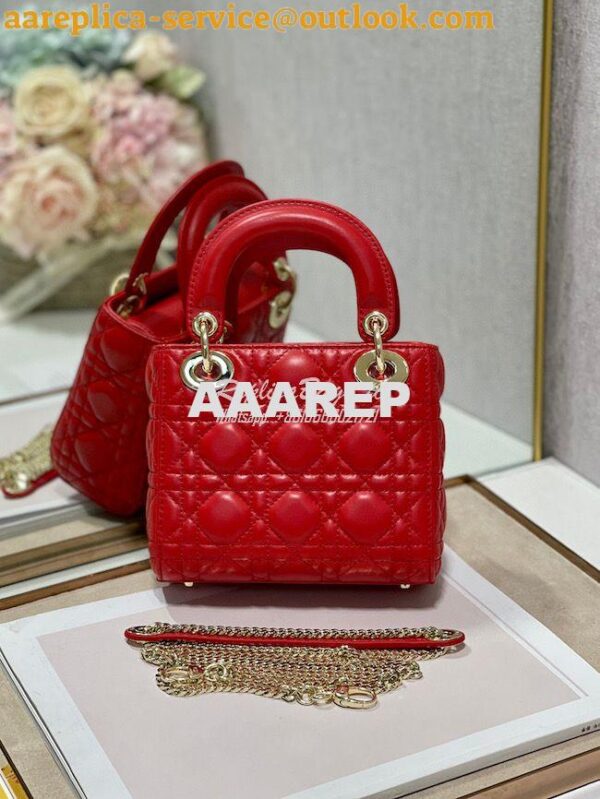 Replica Dior Lady Dior in Red Lambskin 12