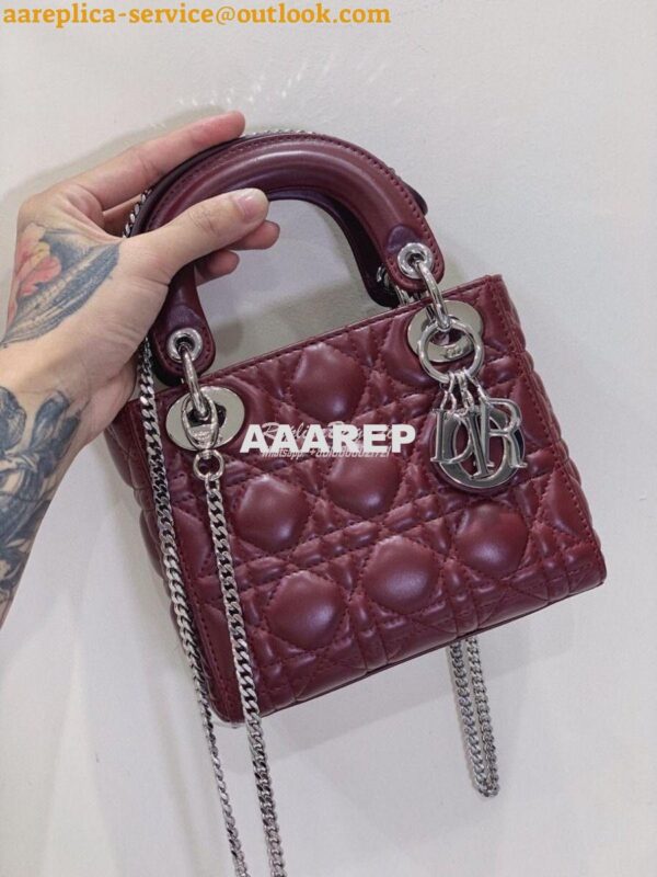 Replica Dior Lady Dior in Wine Lambskin 3