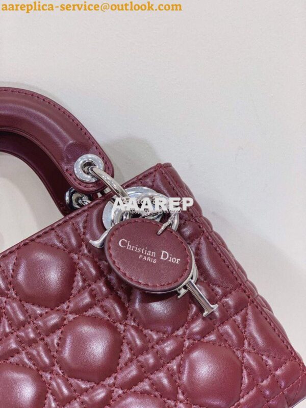 Replica Dior Lady Dior in Wine Lambskin 4